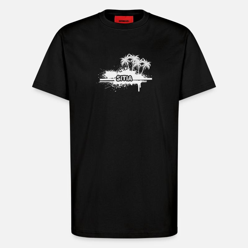 Sitia als Palmen - T-Shirt - made by SPREAD - SOLID BLACK