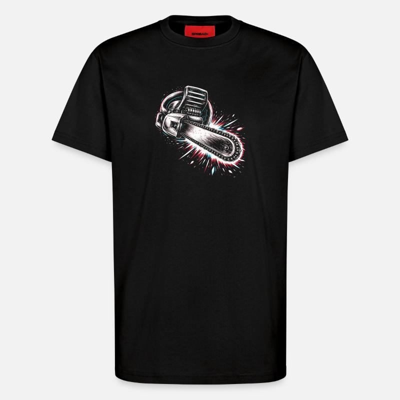 Chainsaw Tool Lumberjack Design - T-Shirt - made by SPREAD - SOLID BLACK