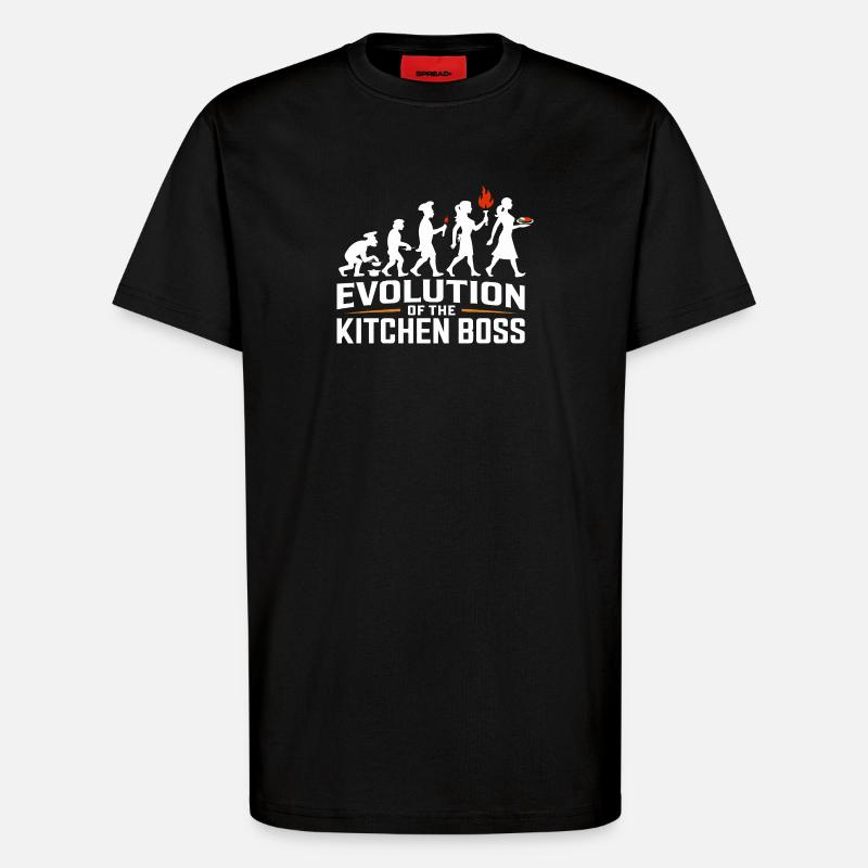 Chef Evolution - T-Shirt - made by SPREAD - SOLID BLACK