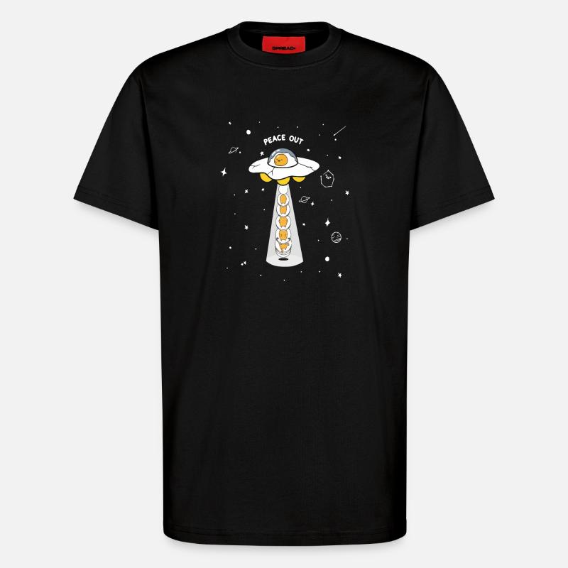 Peace Out UFO-Eier - T-Shirt - made by SPREAD - SOLID BLACK