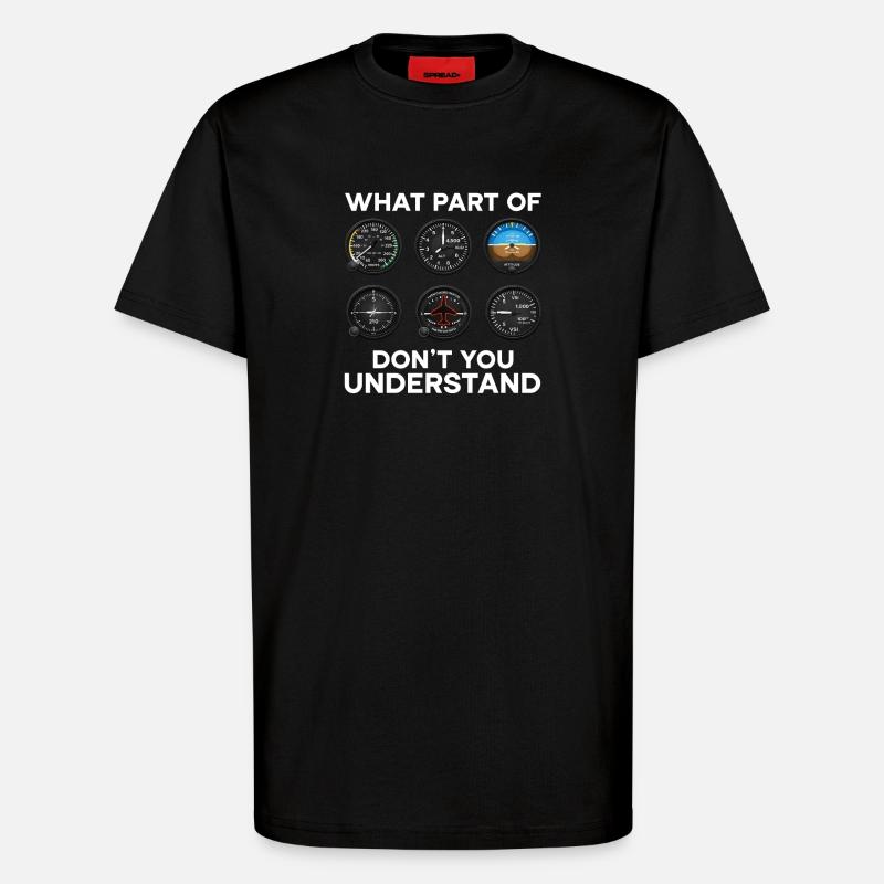 Flugzeug Flug Pilot Flugzeug Fluggesellschaft - T-Shirt - made by SPREAD - SOLID BLACK