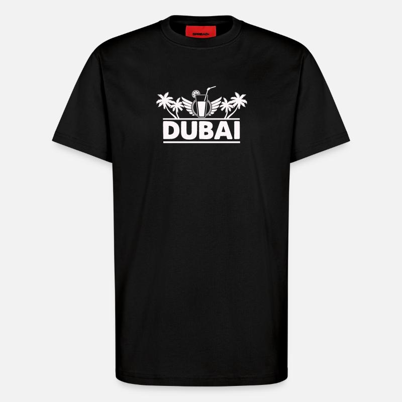 Dubai Palm Trees Drink Logo - T-Shirt - made by SPREAD - SOLID BLACK