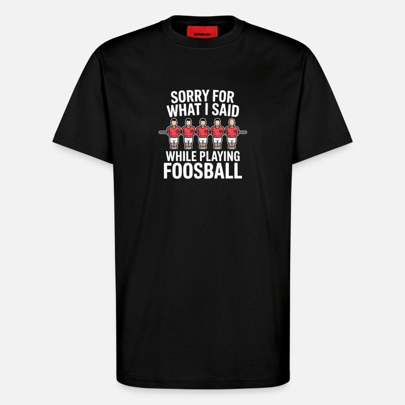 Tischfußball Evolution Lustiges Kickern Foosball - T-Shirt - made by SPREAD - SOLID BLACK