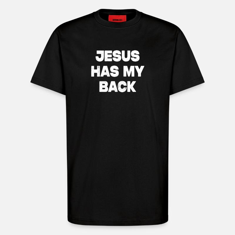 Jesus Has My Back - T-Shirt - made by SPREAD - SOLID BLACK