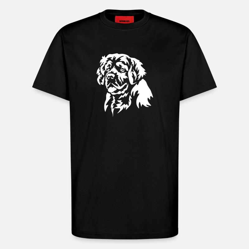 Clumber Spaniel Head "Black Edition" - T-Shirt - made by SPREAD - SOLID BLACK