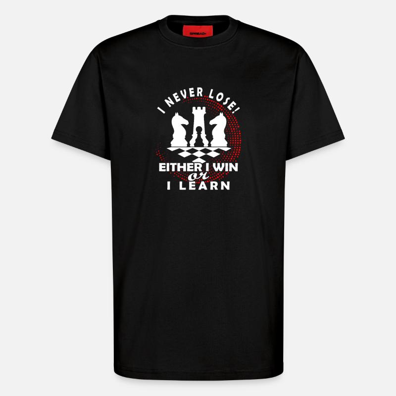 Schachmentalität: Gewinnen oder lernen - T-Shirt - made by SPREAD - SOLID BLACK