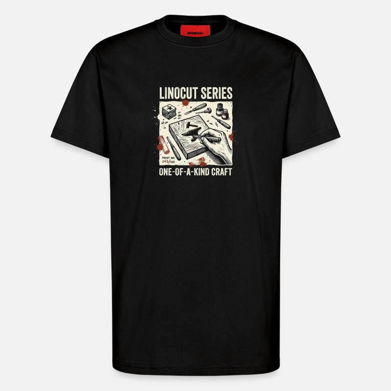 Linocut Series - T-Shirt - made by SPREAD - SOLID BLACK