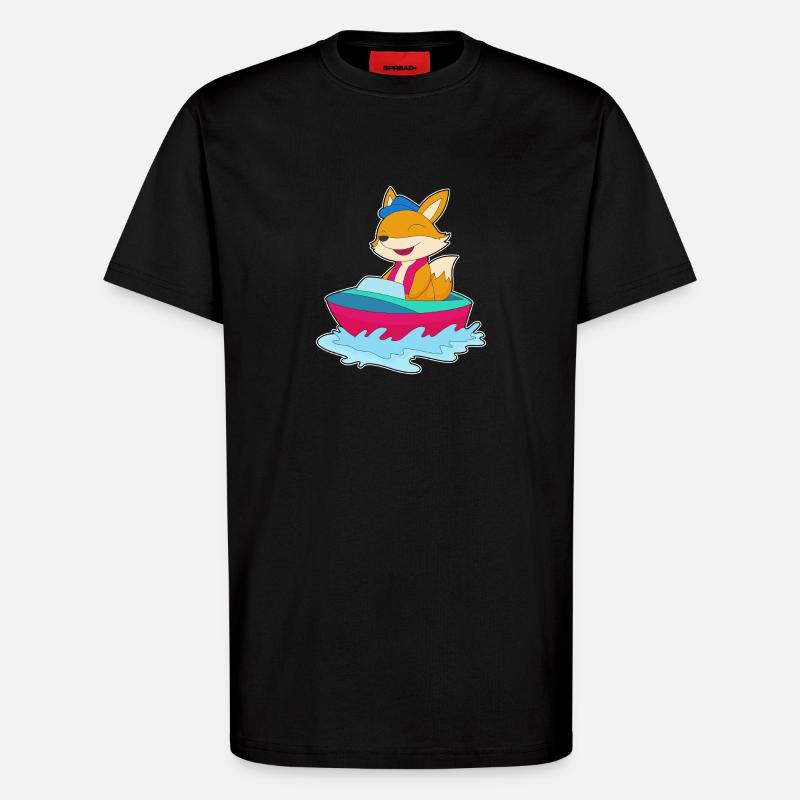 Fuchs kleines Boot - T-Shirt - made by SPREAD - SOLID BLACK