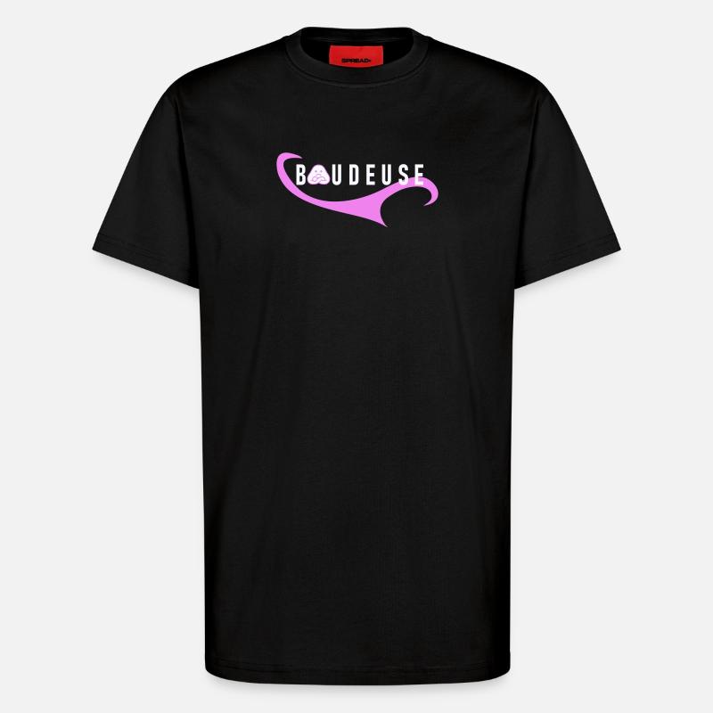 Logo Boudeuse  - T-shirt bio décontracté fabriqué en UE - SOLID BLACK
