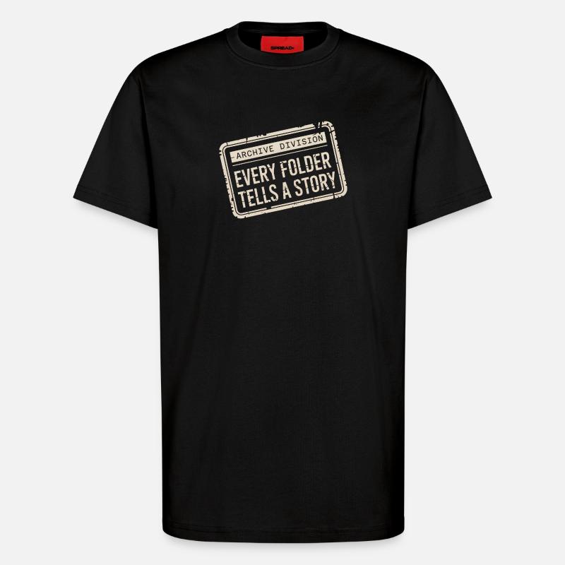 Chaque dossier raconte une histoire - T-shirt bio décontracté fabriqué en UE - SOLID BLACK