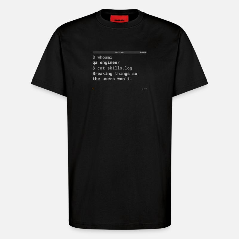 QA Engineer Terminal Design - IT Gift - T-Shirt - made by SPREAD - SOLID BLACK