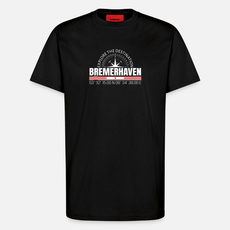 Bremerhaven - T-shirt bio décontracté fabriqué en UE - SOLID BLACK