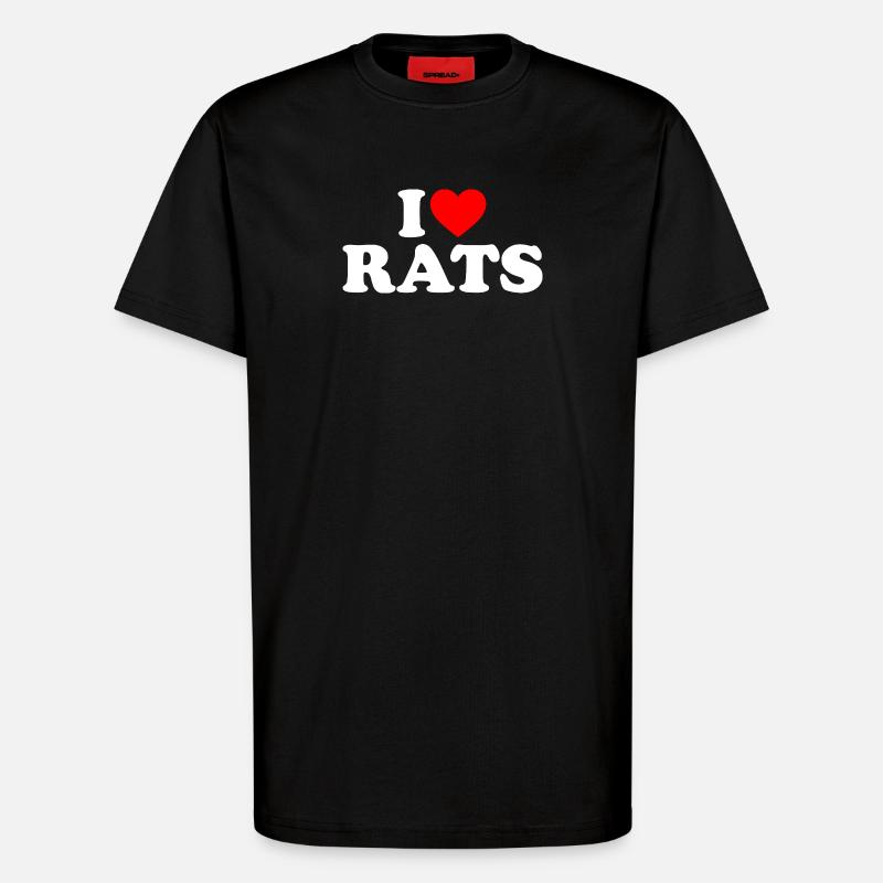 J’adore les rats - T-shirt bio décontracté fabriqué en UE - SOLID BLACK