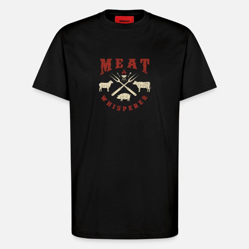 Meat Whisperer BBQ Pitmaster Humor - T-Shirt - made by SPREAD - SOLID BLACK