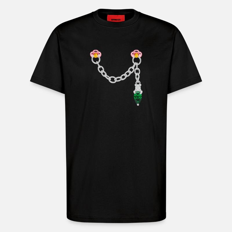 Silver connector - T-Shirt - made by SPREAD - SOLID BLACK