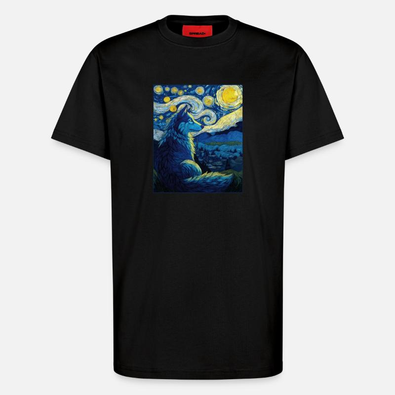 Wolf - T-Shirt - made by SPREAD - SOLID BLACK