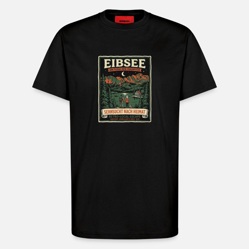 Eibsee Heimat - T-Shirt - made by SPREAD - SOLID BLACK