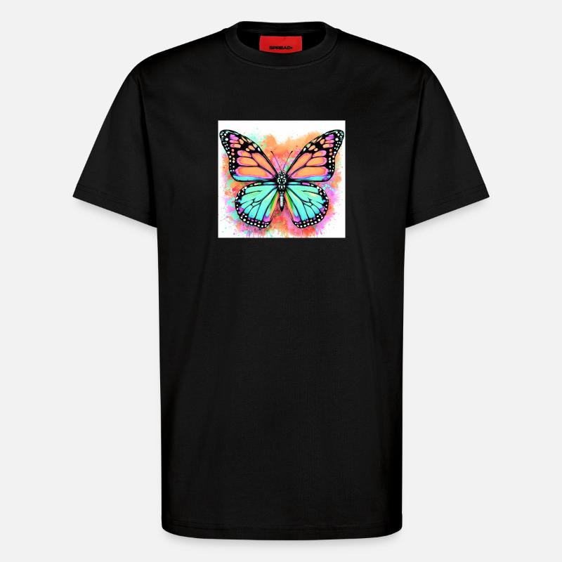 papillon - T-shirt bio décontracté fabriqué en UE - SOLID BLACK