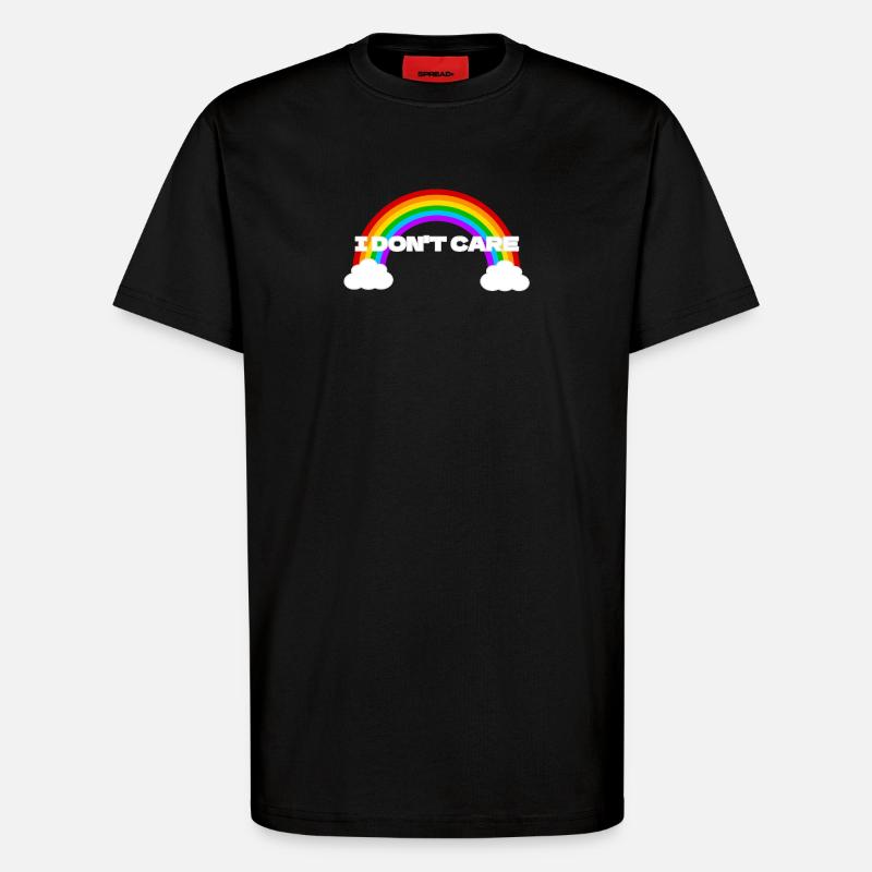 I don't care - T-Shirt - made by SPREAD - SOLID BLACK