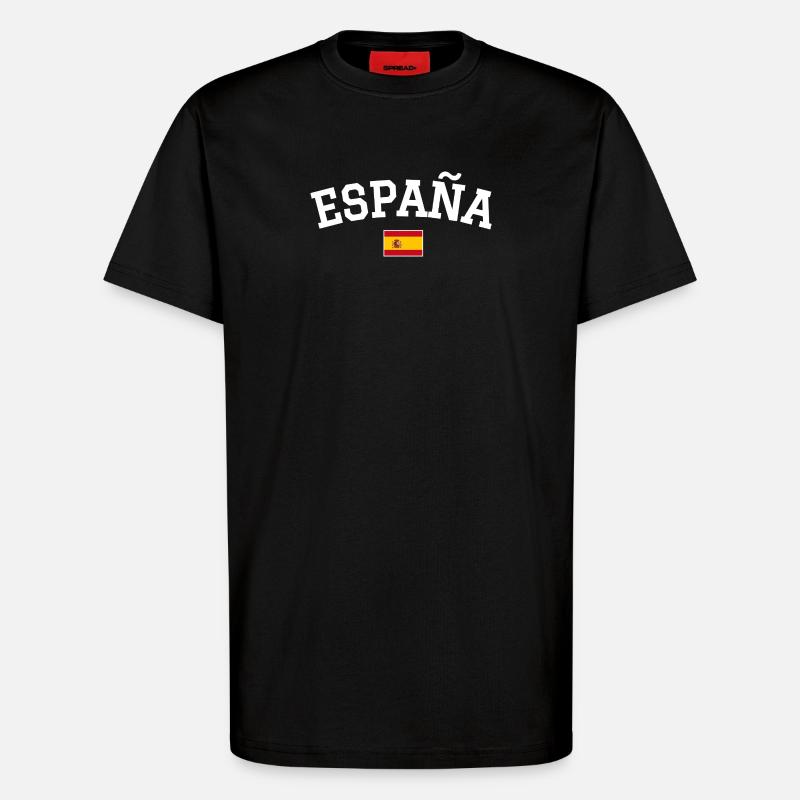 Spain Flag Design White - T-Shirt - made by SPREAD - SOLID BLACK