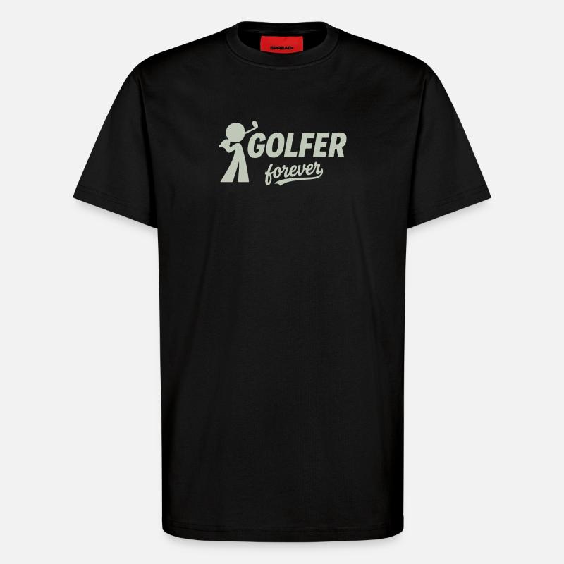 Silhouette du golfeur éternel - T-shirt bio décontracté fabriqué en UE - SOLID BLACK