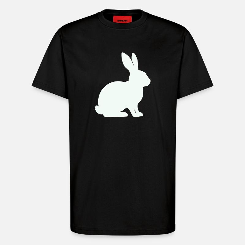 Hase Silhouette Minimal - T-Shirt - made by SPREAD - SOLID BLACK