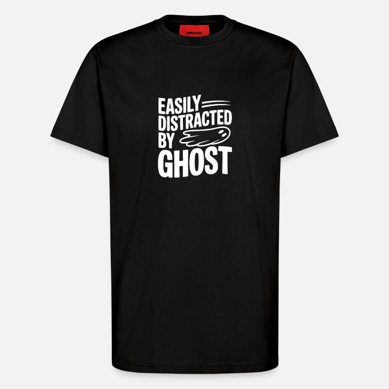 Easily Distracted by Ghost - T-Shirt - made by SPREAD - SOLID BLACK