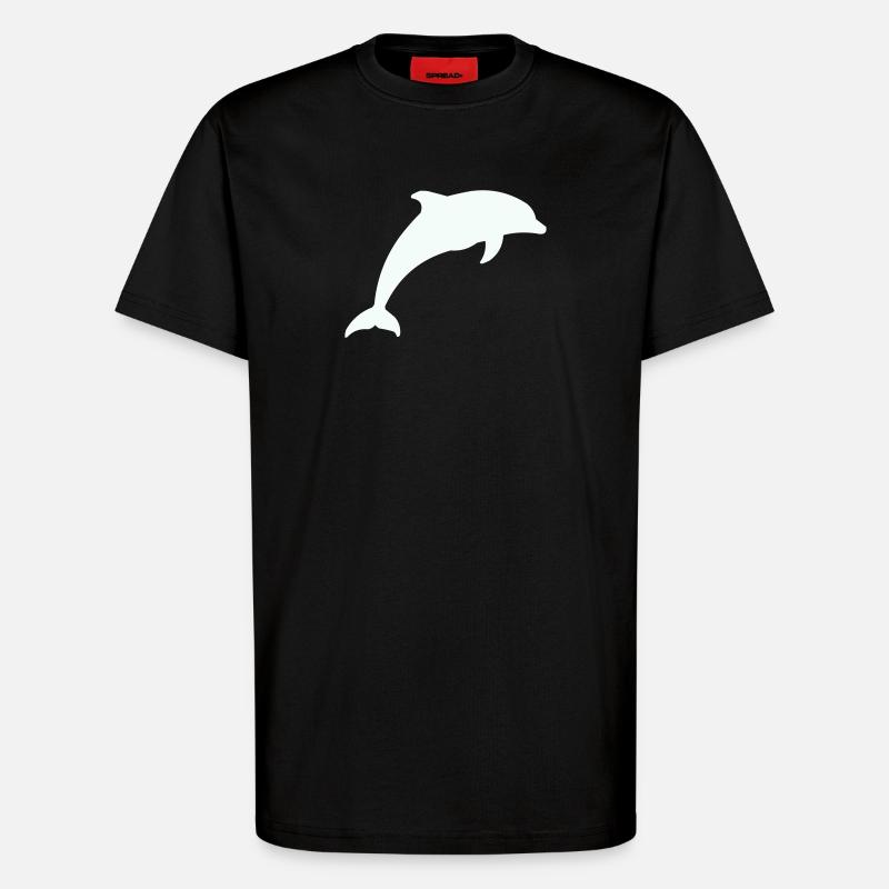 Leuchtender Delfin Silhouette - T-Shirt - made by SPREAD - SOLID BLACK