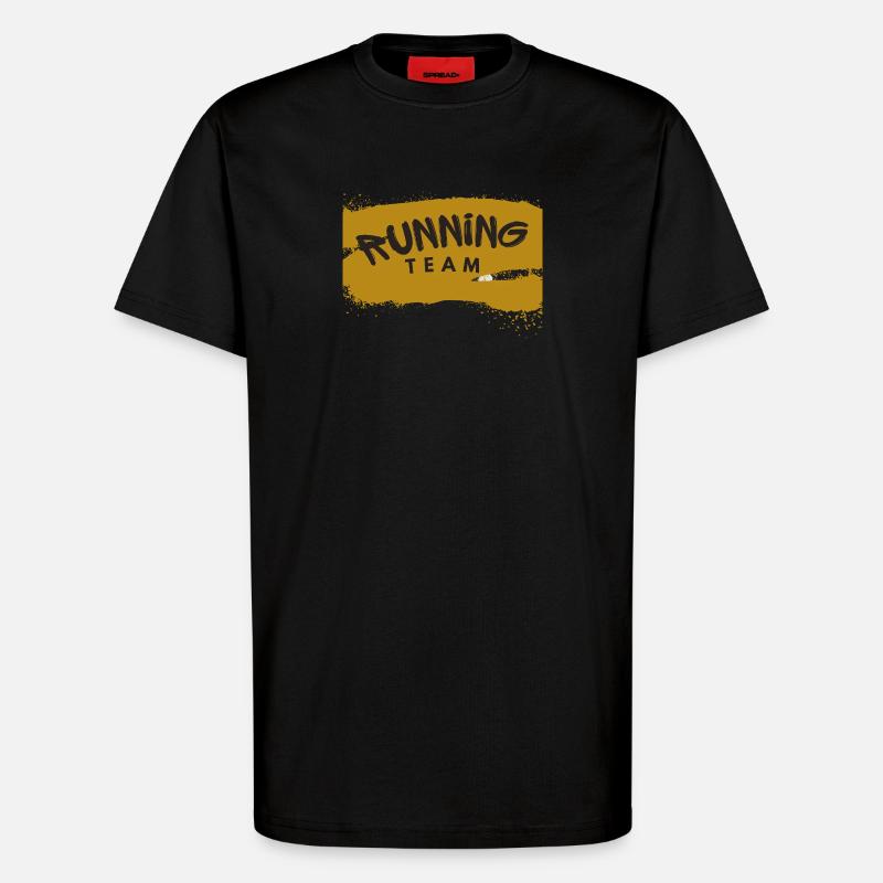 Équipe de course - T-shirt bio décontracté fabriqué en UE - SOLID BLACK