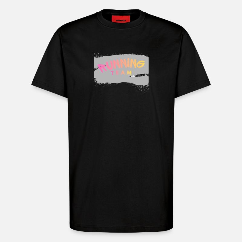Équipe de course - T-shirt bio décontracté fabriqué en UE - SOLID BLACK