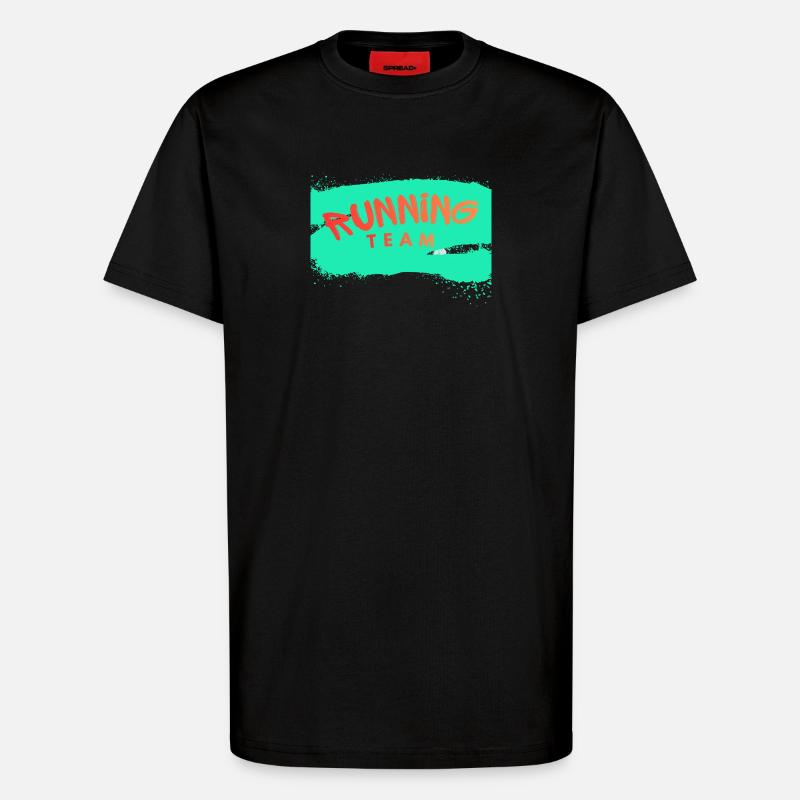 Équipe de course - T-shirt bio décontracté fabriqué en UE - SOLID BLACK