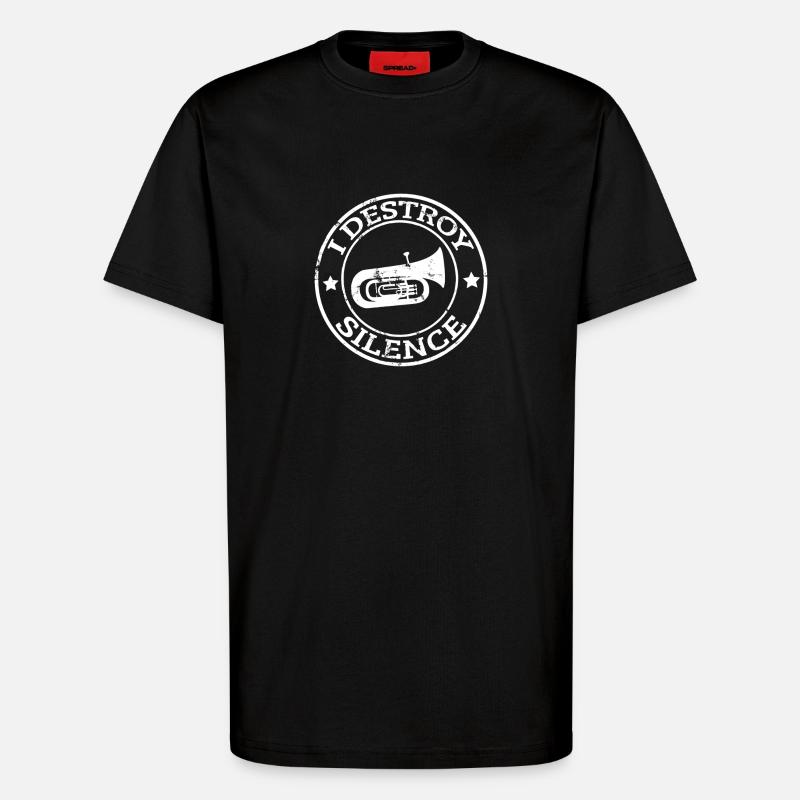 Ich zerstöre das Schweige-Messingabzeichen - T-Shirt - made by SPREAD - SOLID BLACK