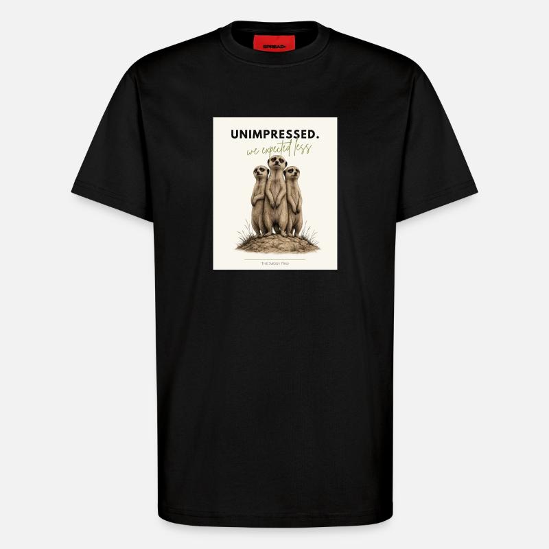 Trio de suricates peu impressionné - T-shirt bio décontracté fabriqué en UE - SOLID BLACK