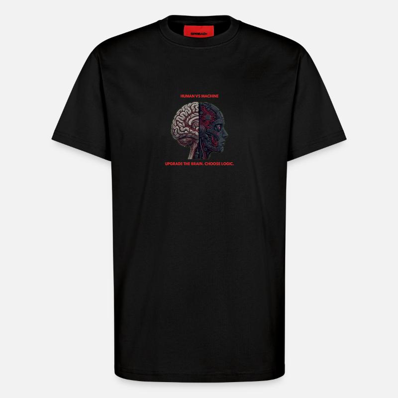 Human VS Machine Cyber Brain Logic - T-Shirt - made by SPREAD - SOLID BLACK