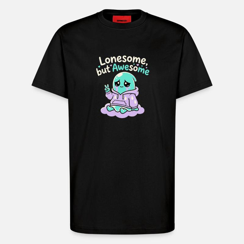 Lonesome Ghost - T-Shirt - made by SPREAD - SOLID BLACK