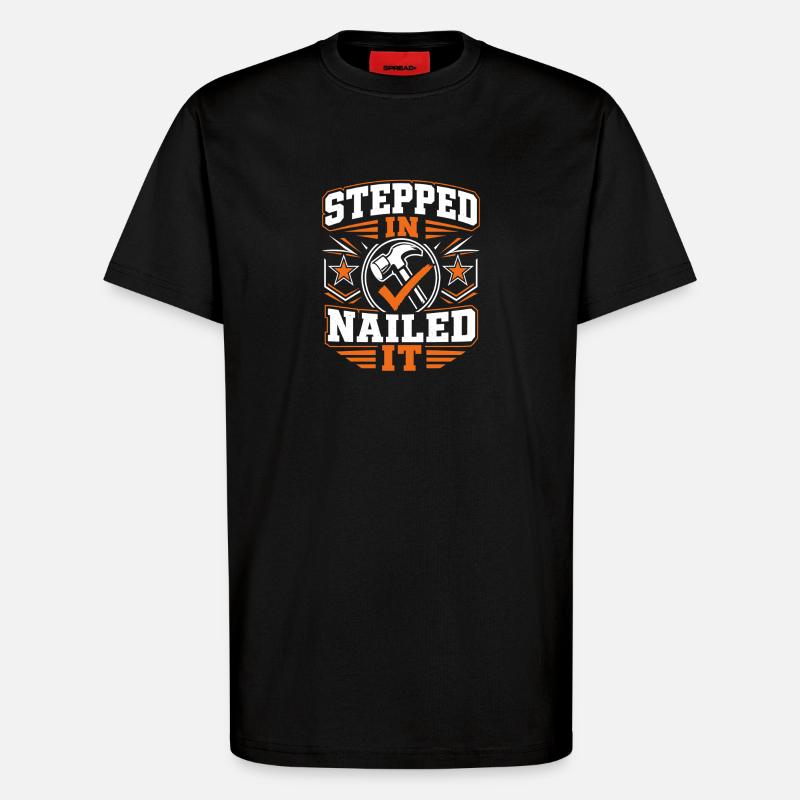 Stepdad Handyman Funny Gift - T-Shirt - made by SPREAD - SOLID BLACK