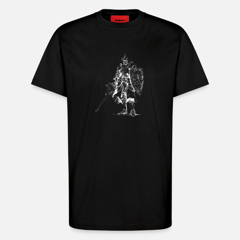 Heraldic Knight with Shield - T-Shirt - made by SPREAD - SOLID BLACK