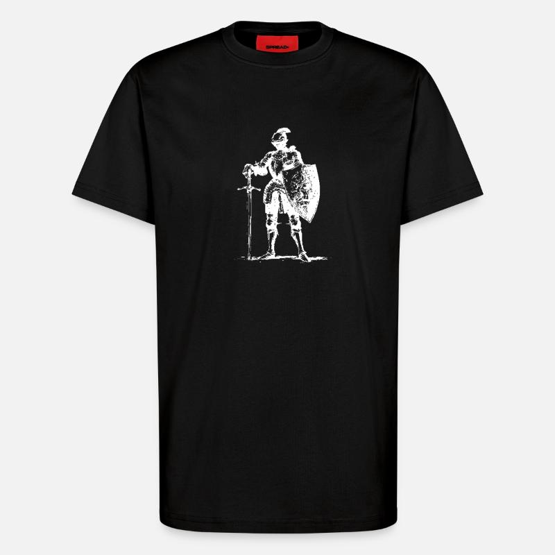 Knight in Armor with Shield - T-Shirt - made by SPREAD - SOLID BLACK