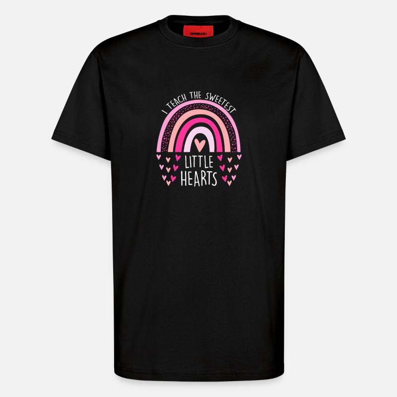 Arc arc-en-ciel des Petits Cœurs - T-shirt bio décontracté fabriqué en UE - SOLID BLACK