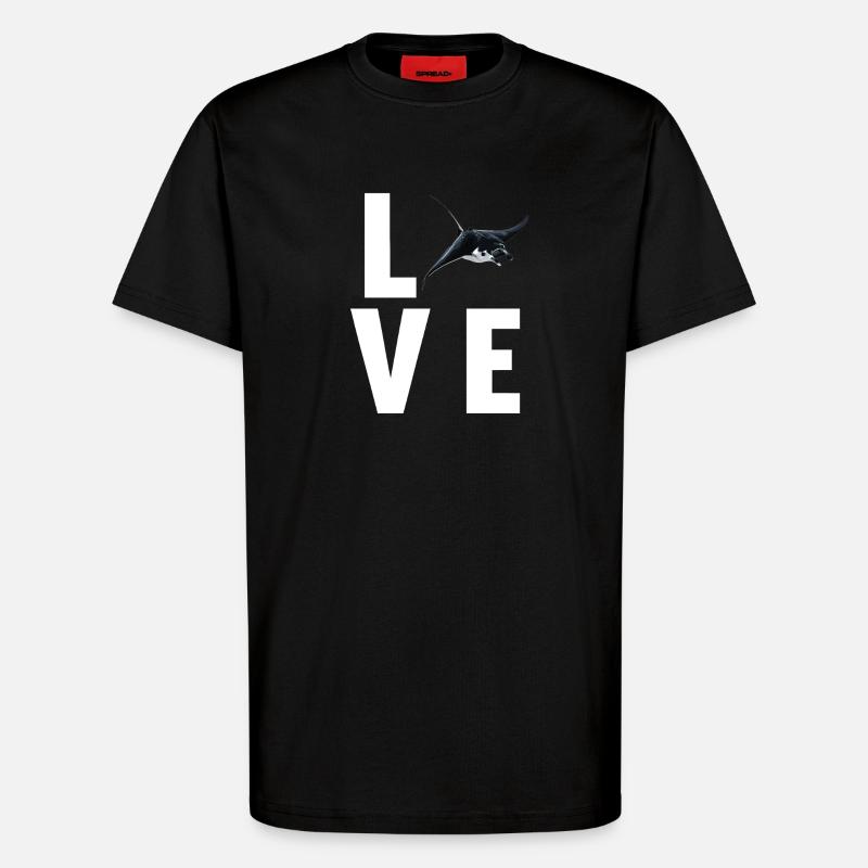 Rochen Mantarochen - T-Shirt - made by SPREAD - SOLID BLACK