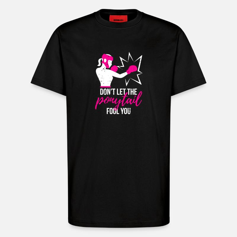 Puissance de queue de cheval percutante - T-shirt bio décontracté fabriqué en UE - SOLID BLACK