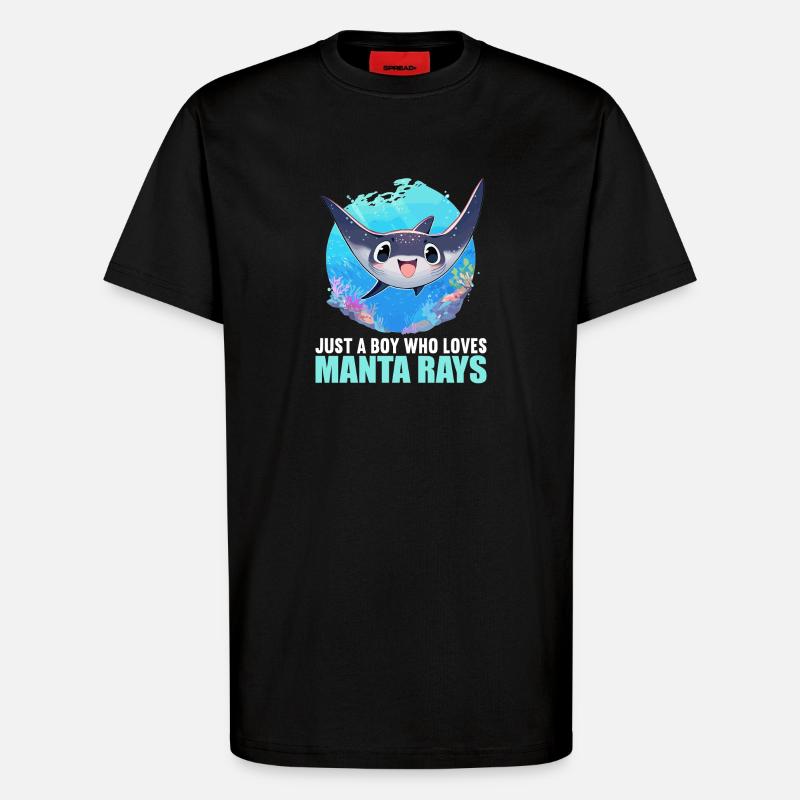 Rochen Mantarochen - T-Shirt - made by SPREAD - SOLID BLACK