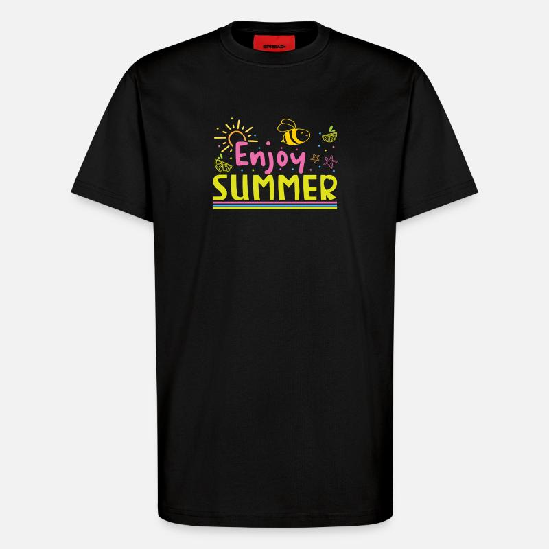 Profite de l’été - T-shirt bio décontracté fabriqué en UE - SOLID BLACK