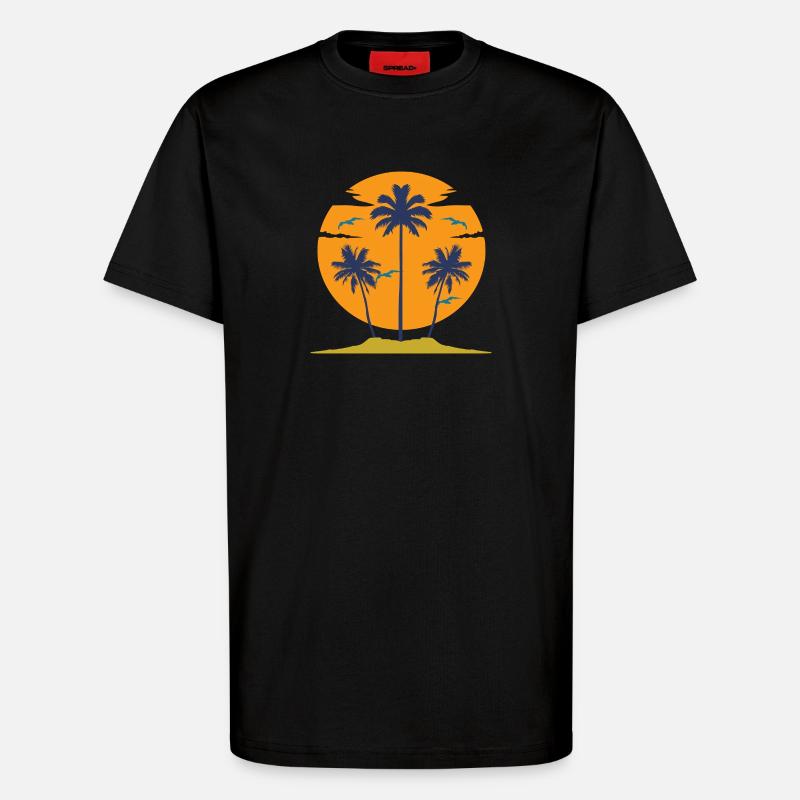 Palm Beach Birds - T-Shirt - made by SPREAD - SOLID BLACK