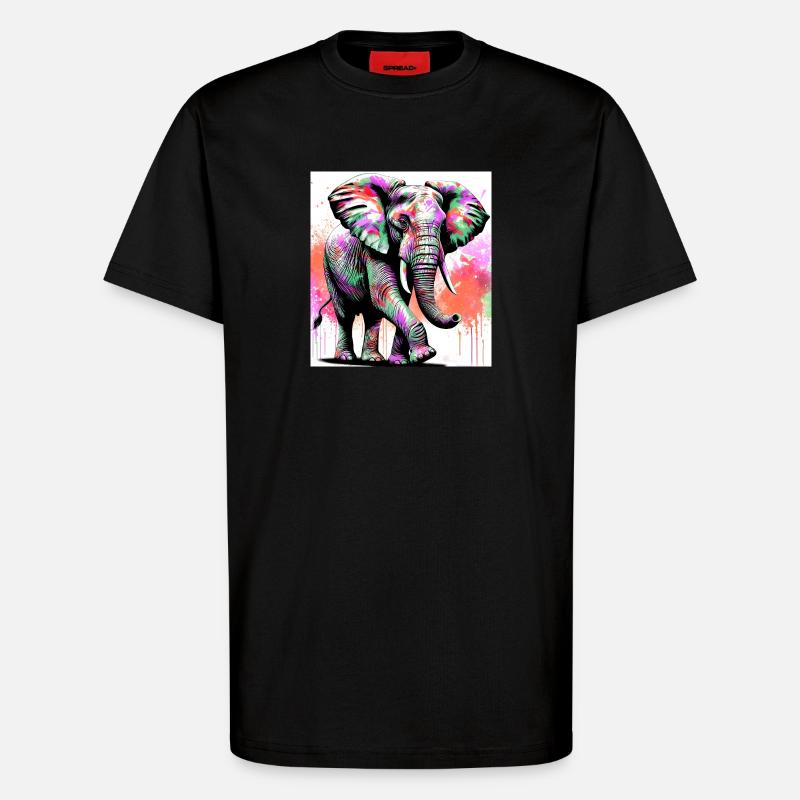 Elefant - T-Shirt - made by SPREAD - SOLID BLACK