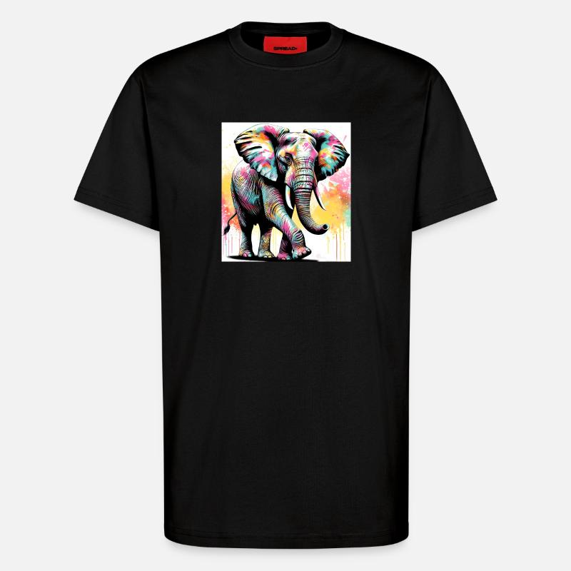 Elefant - T-Shirt - made by SPREAD - SOLID BLACK
