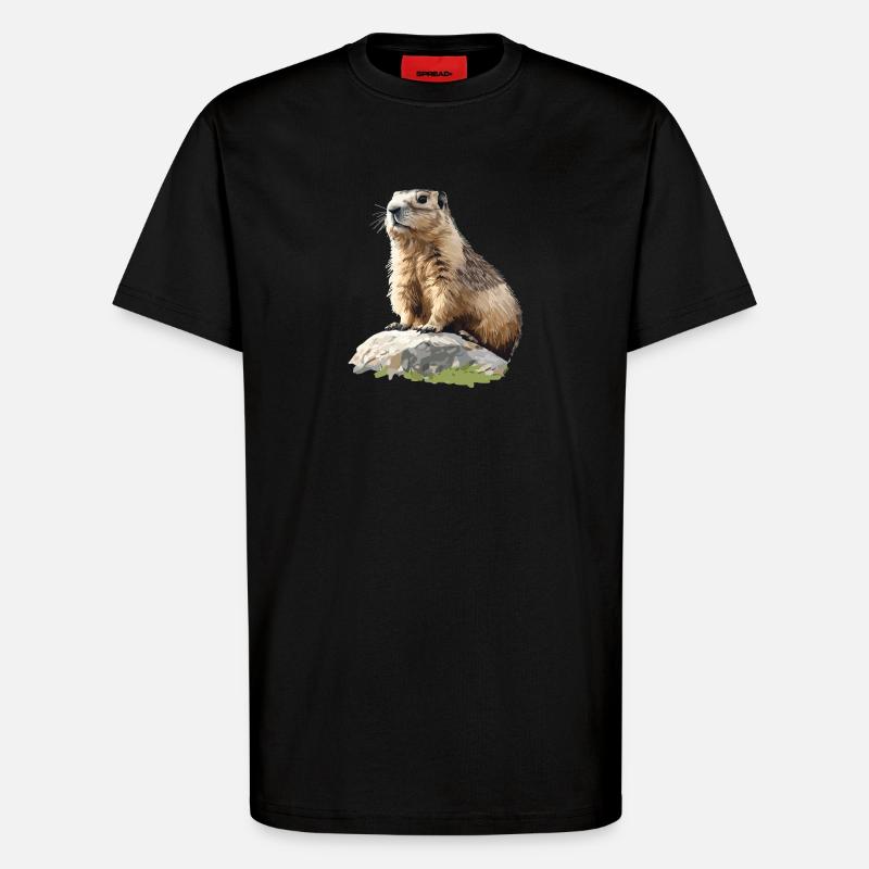 Marmots Groundhog - T-Shirt - made by SPREAD - SOLID BLACK