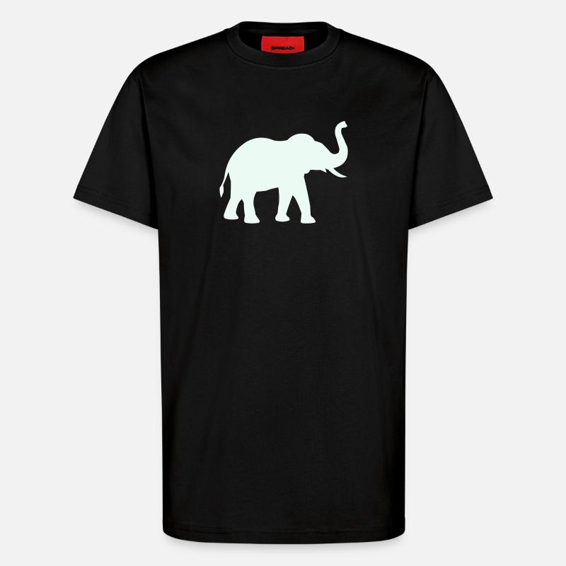 Elephant Silhouette Mint Pastel - T-Shirt - made by SPREAD - SOLID BLACK