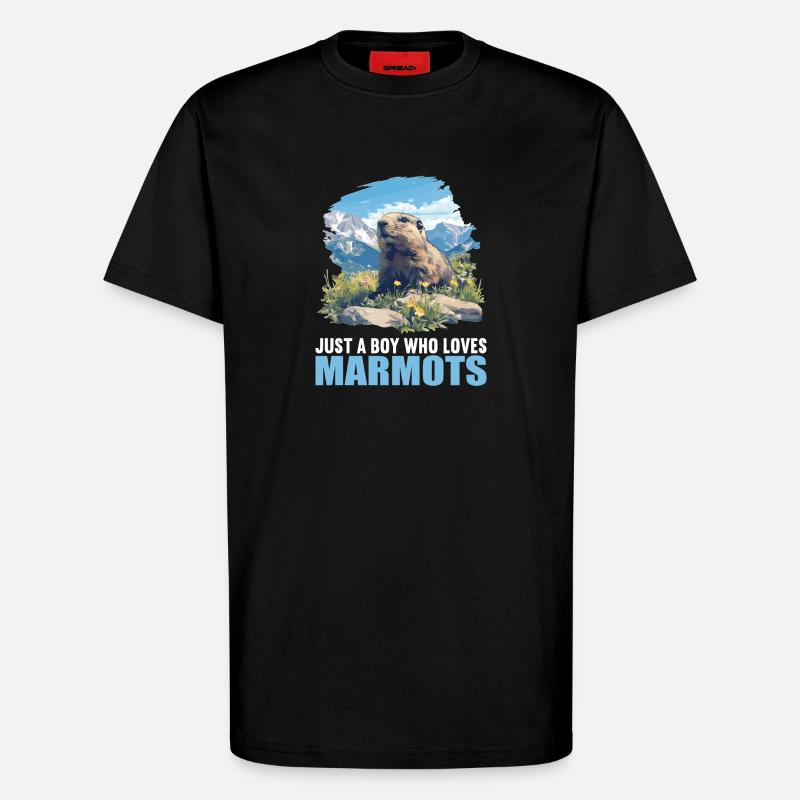 Marmots Groundhog - T-Shirt - made by SPREAD - SOLID BLACK