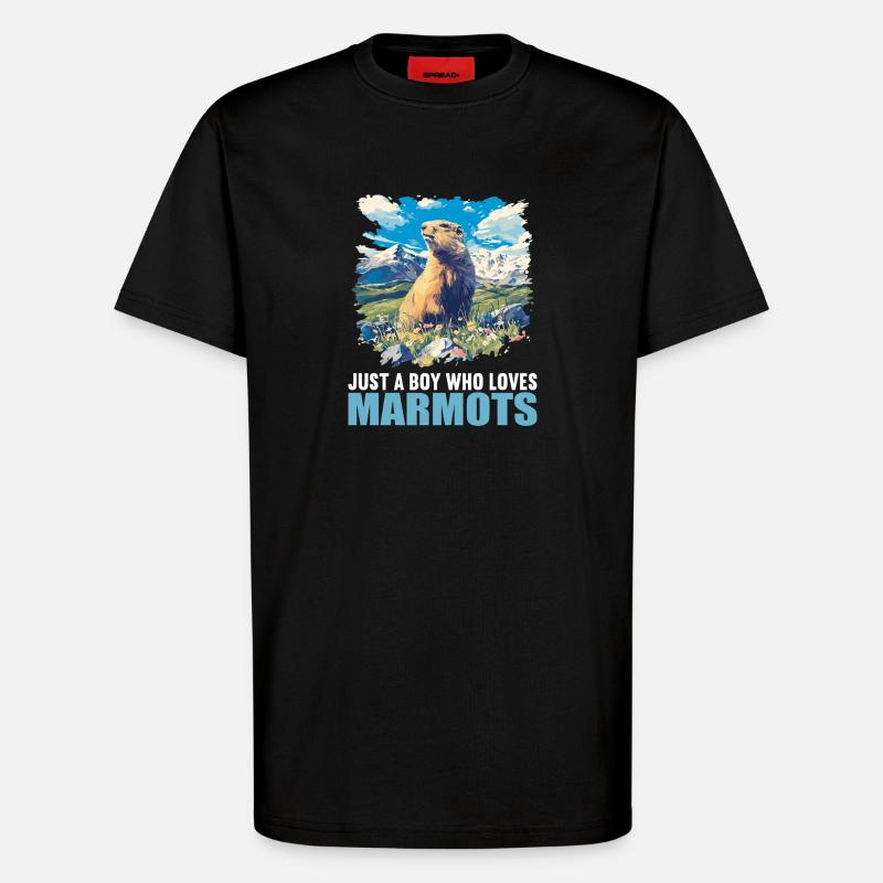 Marmots Groundhog - T-Shirt - made by SPREAD - SOLID BLACK
